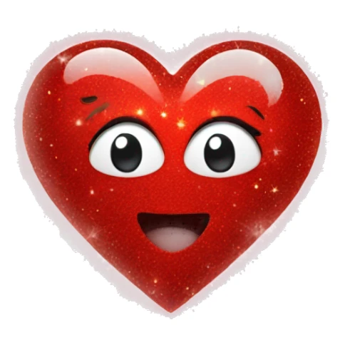 Sparkling red heart with sparkling stars sticker