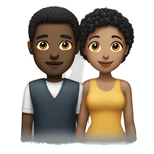 Black couple with a light skin man  sticker
