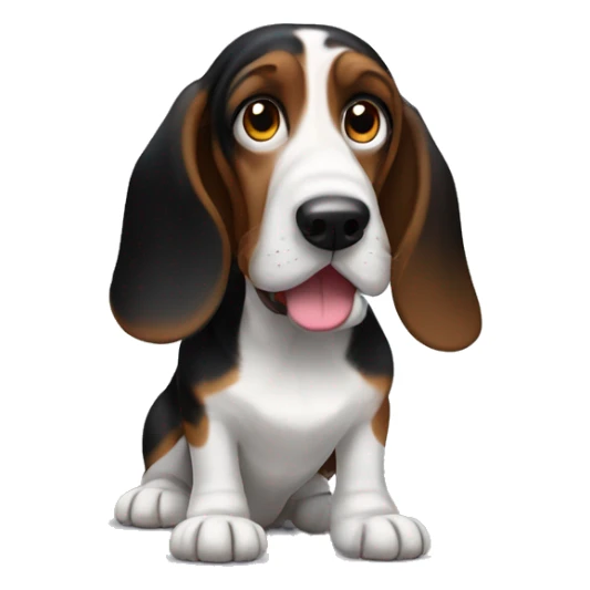 Black and brown basset hound beagle  sticker