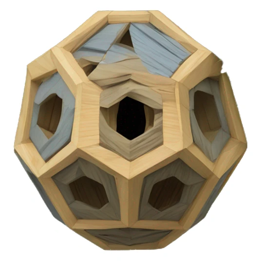 Overgrown Truncated Icosahedron tree birdhouse  sticker