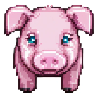 Minecraft pig, authentic blocky style and proportions sticker