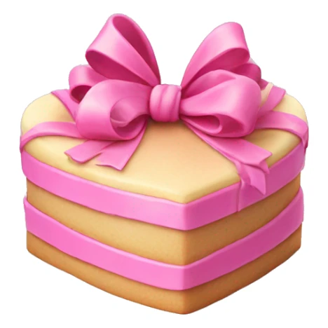 Heart shaped birthday cake with a huge pink bow sticker
