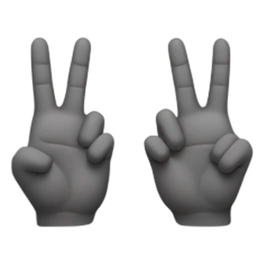 The two hands close side by side with just the middle and index fingers raised sticker