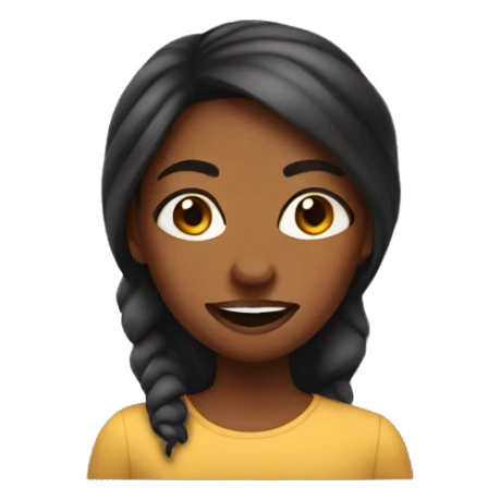 brown skin girl making a silly face  sticker