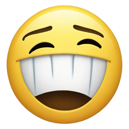 crying head but with a smile on his face that half covers his mouth  sticker