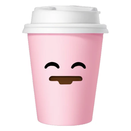 Millennial pink coffee cup to-go sticker