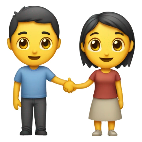 Friends high-fiving, male and female sticker