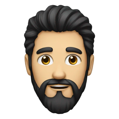 a guy with long, wild black hair and beard sticker