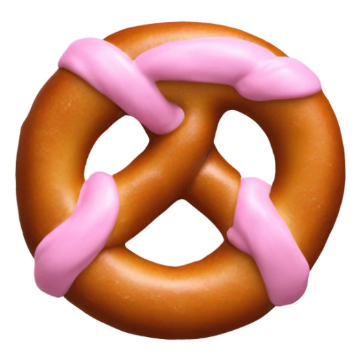 pretzel with pastel pink fondant sticker