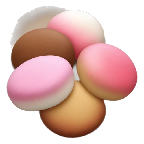 Realistic Brown and pink Mochi on a plate  sticker