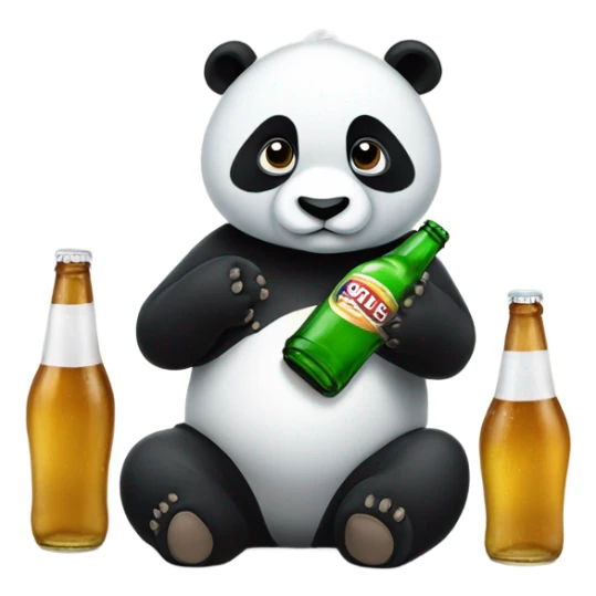Panda drinking a lot of beers  sticker