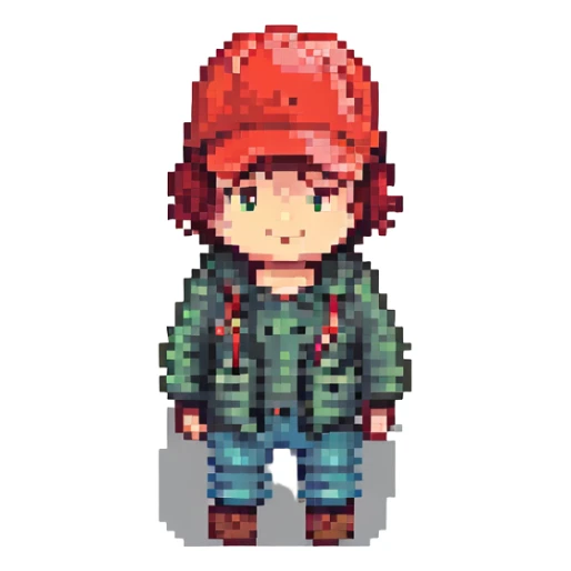 boy with red hat sticker