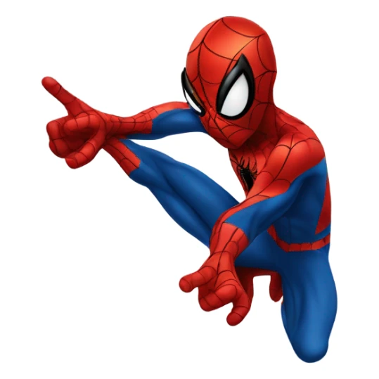 Spiderman holding peace fingers with big lips sticker