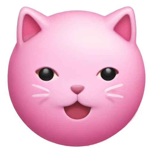pink mochi with cat whiskers sticker