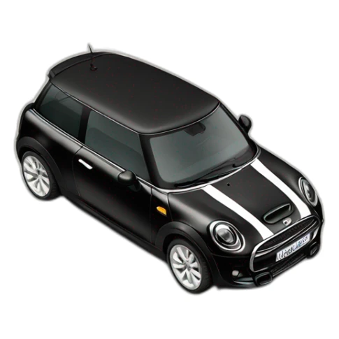 Mini Cooper s f56 noire avec le toit blanc sticker