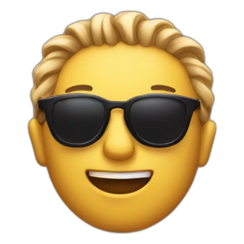 A emoji with sunglasses trying to show How cool he is sticker