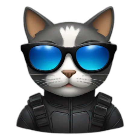 Cat with sunglasses in batman suit sticker