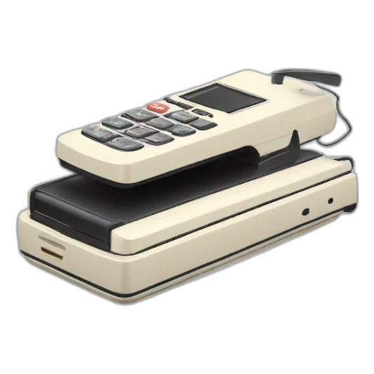 Fold out retro flip phone with a classic clamshell design sticker