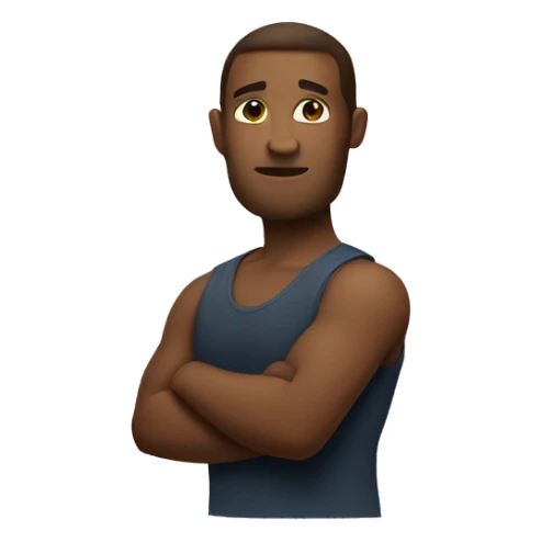 Judgy emoji with arms crossed sticker