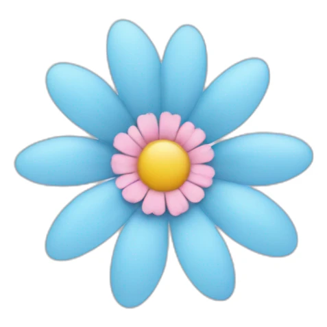 Light blue pink flower sticker