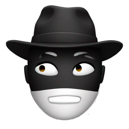 Robber Emoji with a classic black and white mask and hat sticker