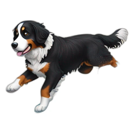 bernese mountain dog surfing under snow sticker