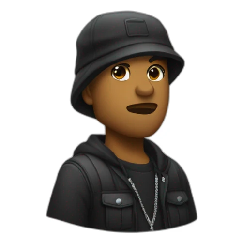 Rappeur noir avec des loks et un bob sur la tete sticker