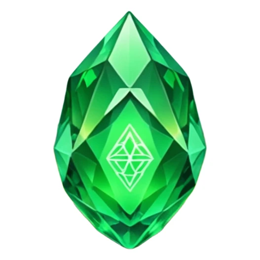 green crystal with runes in forest and flowers sticker