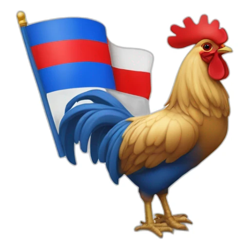 Un coq avec le drapeau français sticker