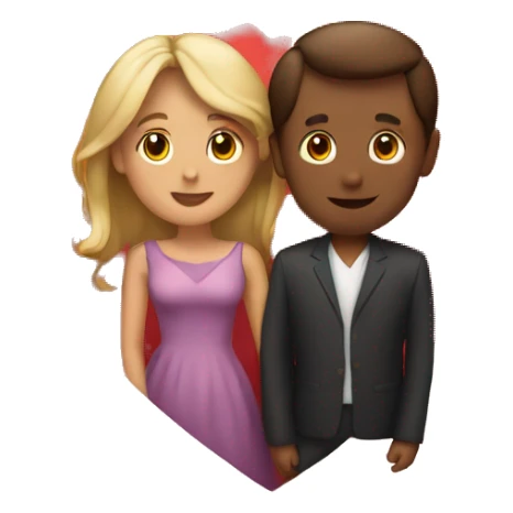 A couple surrounded by a heart  sticker