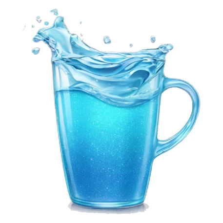 Cup of water poured into a beautiful glittery glass  sticker