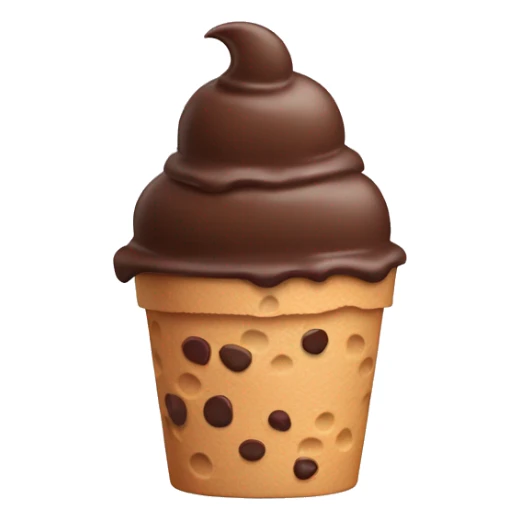 Chocolate ice cream with chocolate chips. The tub should be pink. sticker