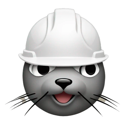 Seal with hard hat and chaiin wth symbol sticker