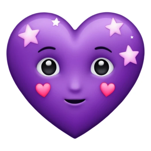 emo heart with glowing stars and purple night sticker