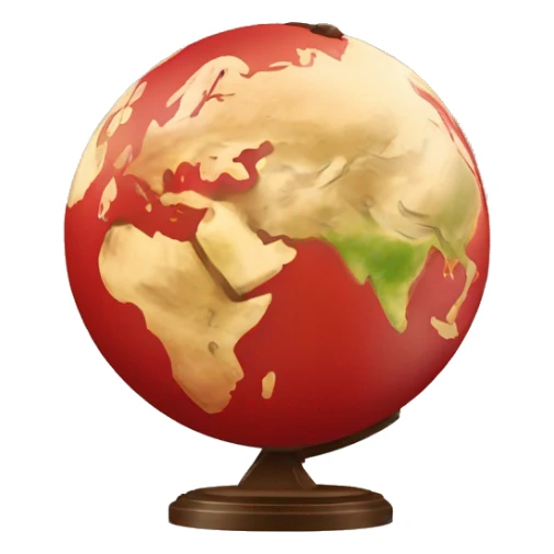 el globo de la tierra en rojo  sticker