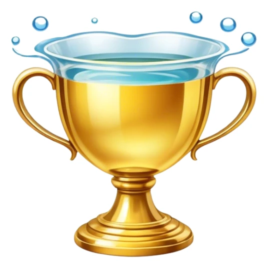 golden cup surrounded by water sticker