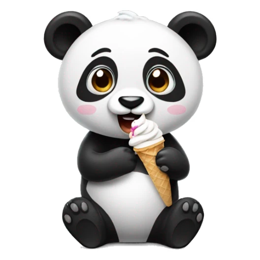 Panda eating ice cream sticker
