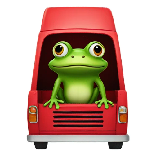 Frog in a red truck sticker