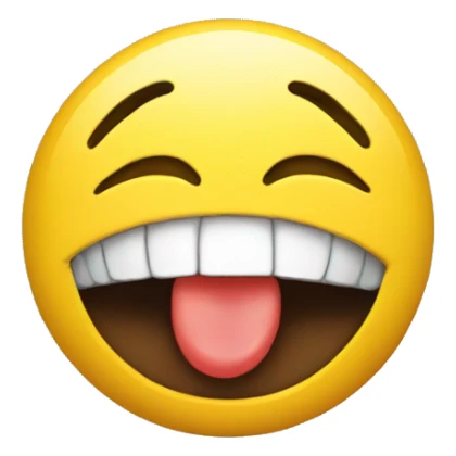 Kissing emoji with yellow bone in its mouth sticker