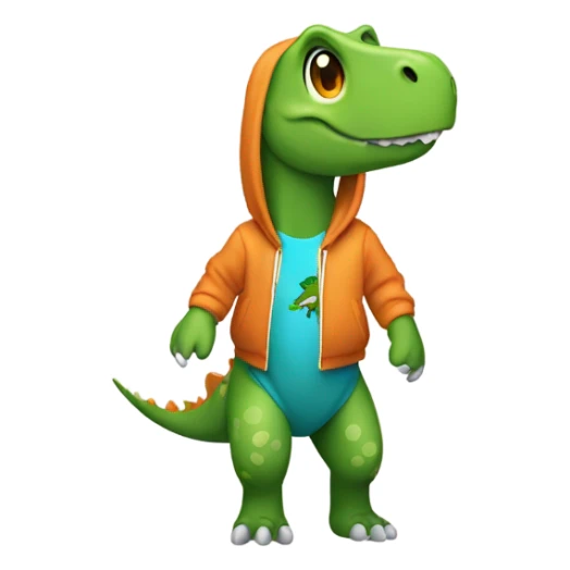 Dinosaur wearing a hoodie ￼￼ sticker