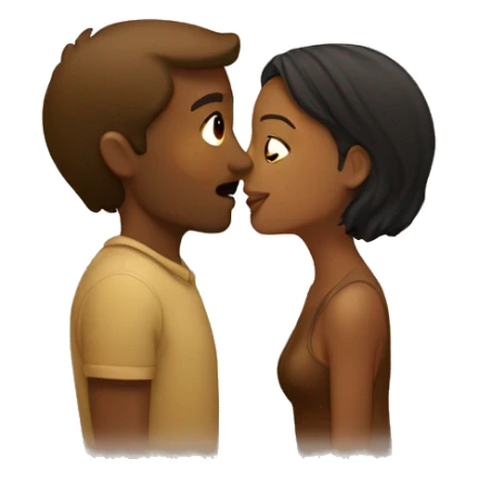 Tan man kissing brown girl sticker