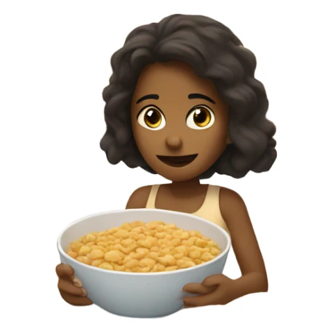 Girl eating cereal in bed sticker