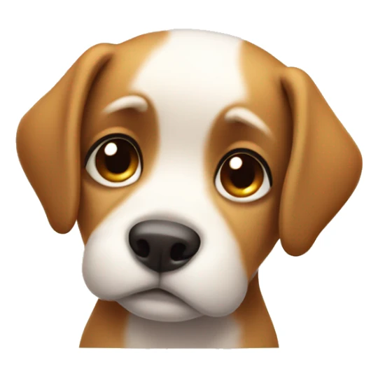 sad little baby dog sticker