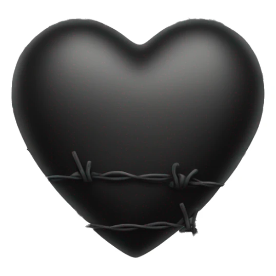 black heart with black barbed wire on outside of it  sticker