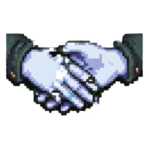 two hands holding each other as a friendship symbol sticker