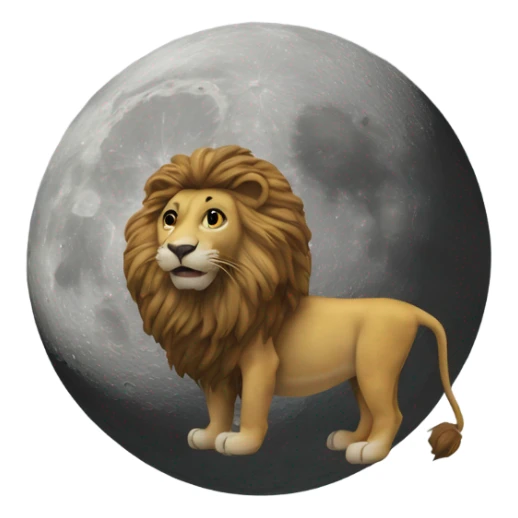 Lion on the surface of the moon sticker