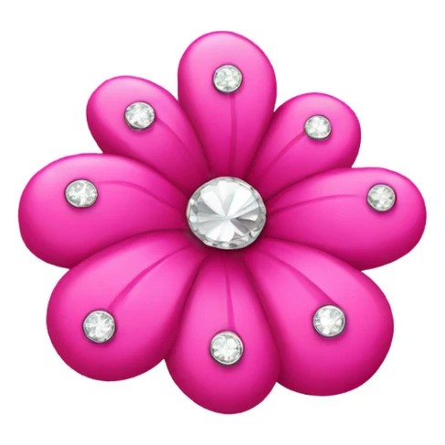 Dress to impress hot pink flower with crystals sticker