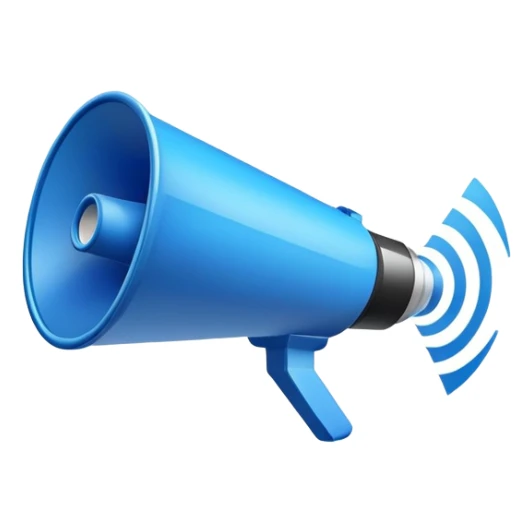 blue loudspeaker in the air without stand sticker