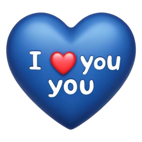 Dark Blue heart either the words I Love You Ry sticker