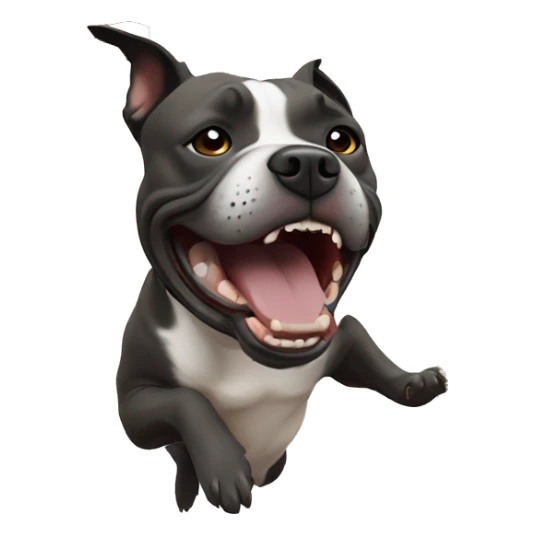 Staffordshire bull terrier crashing through a wall sticker
